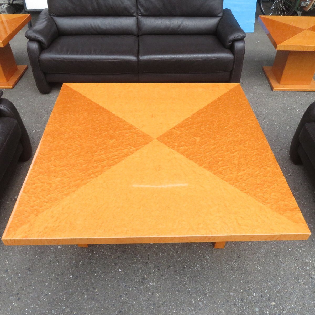 大塚家具 iDC 応接ソファセット 4点セット ブラック ソファ テーブル スプレンダー エグゼクティブ 高級 AG17269 中古家具_画像6