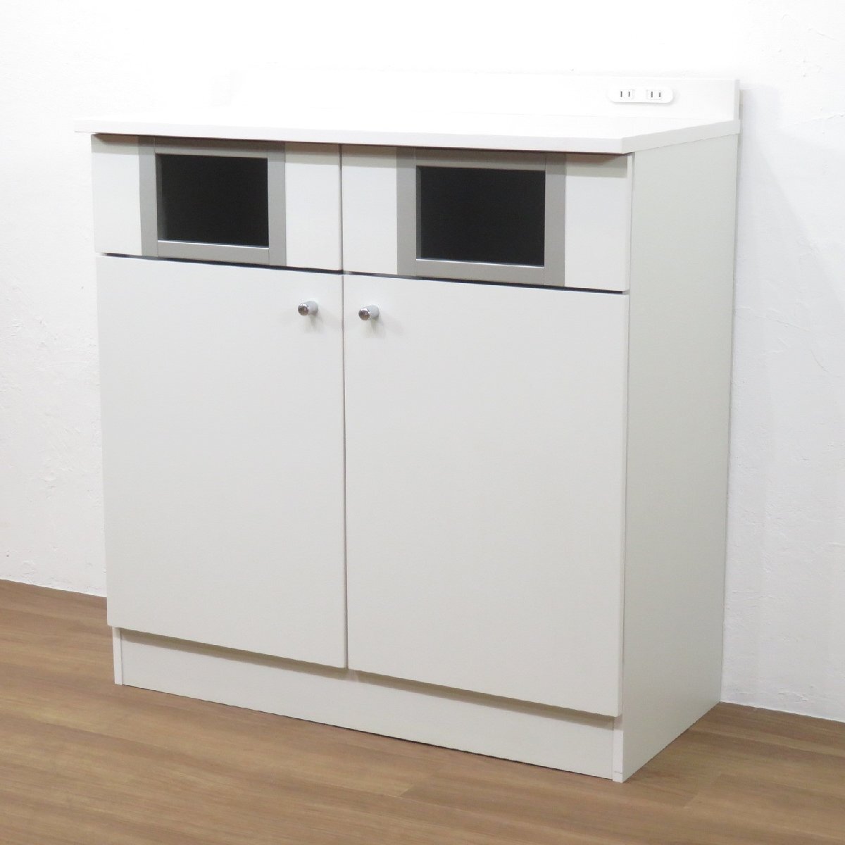 イトーキ トラッシュユニット HAK-9G9AWN-W9 ホワイト ダストボックス ごみ箱 オフィスアクセサリー YH19356 中古オフィス家具_画像1