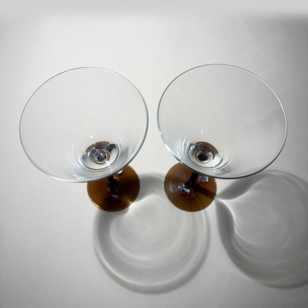 M7-1601 ボヘミアグラス BOHEMIA GLASS チェコスロバキア製 ペアワイングラス_画像3