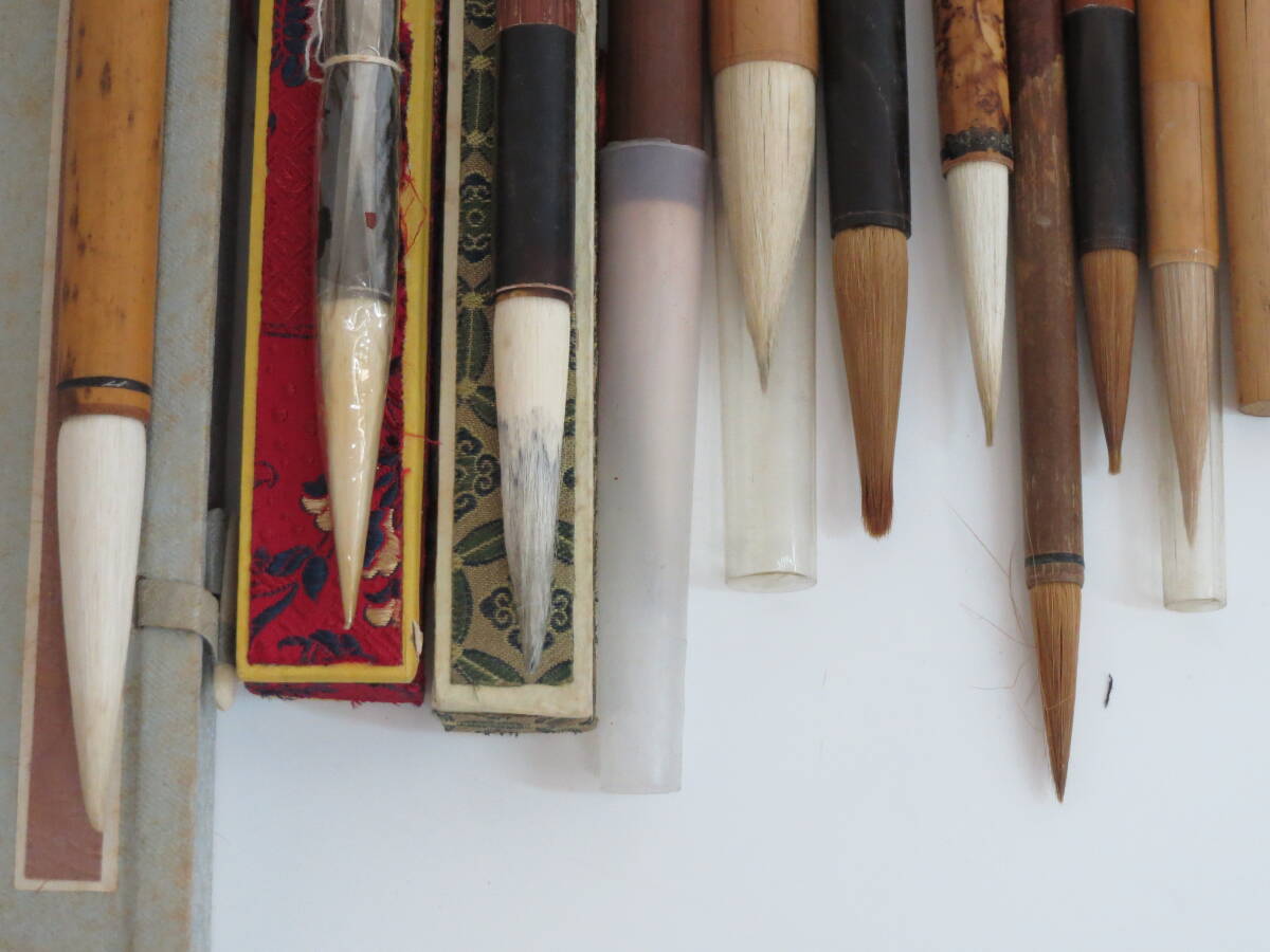 (d-7)　中国　筆　湖洲筆店・上海筆店・湖洲王一品・得応軒　他　30本セット　書道具_画像4