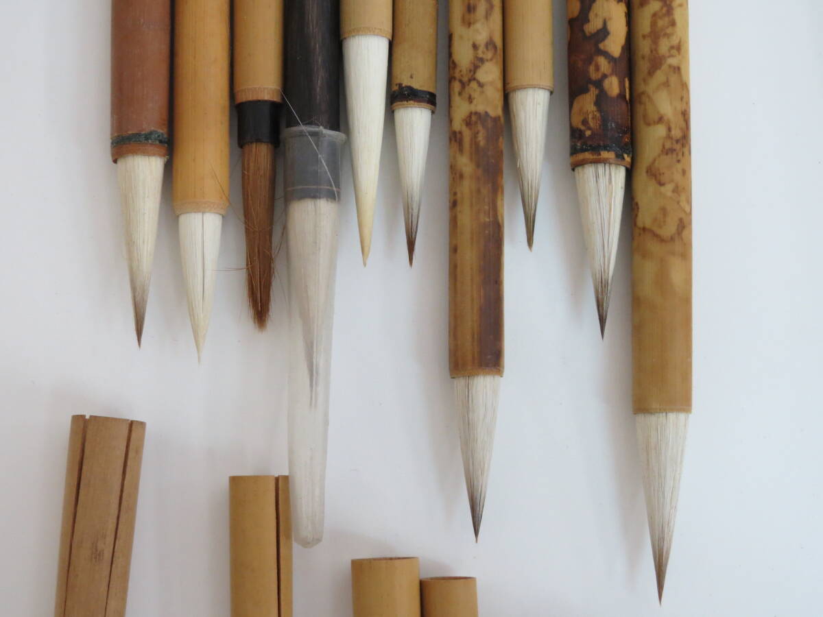 (d-7)　中国　筆　湖洲筆店・上海筆店・湖洲王一品・得応軒　他　30本セット　書道具_画像5