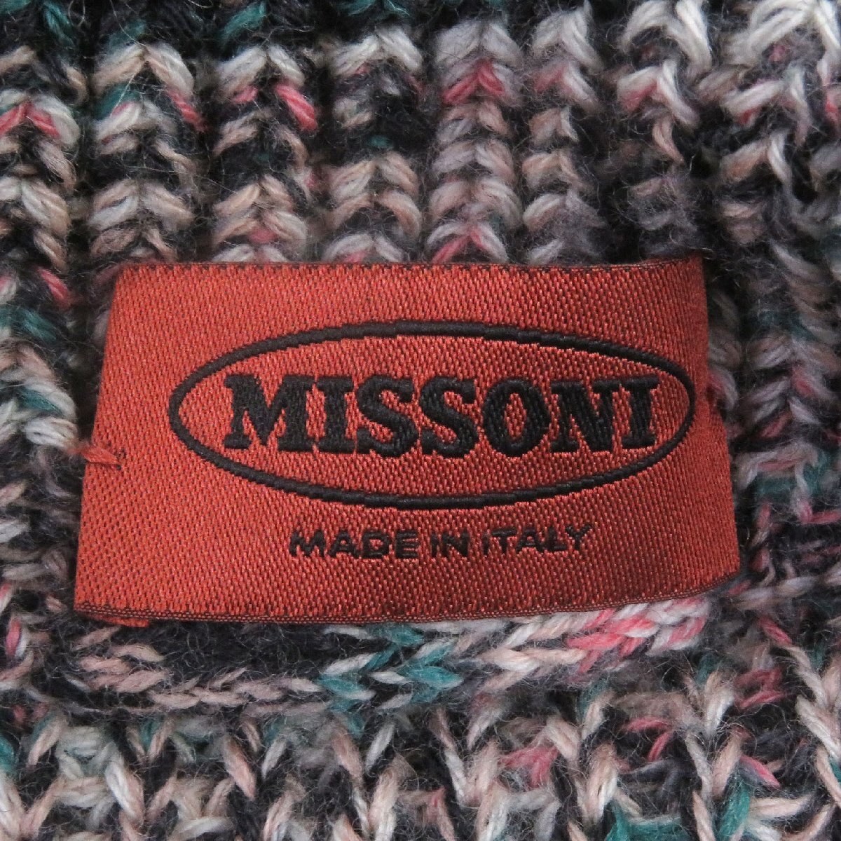 極美品□Missoni ミッソーニ ウール100％ ベルテッド ニットコート ロングカーディガン マルチカラー 42 イタリア製 正規品 メンズ_画像6