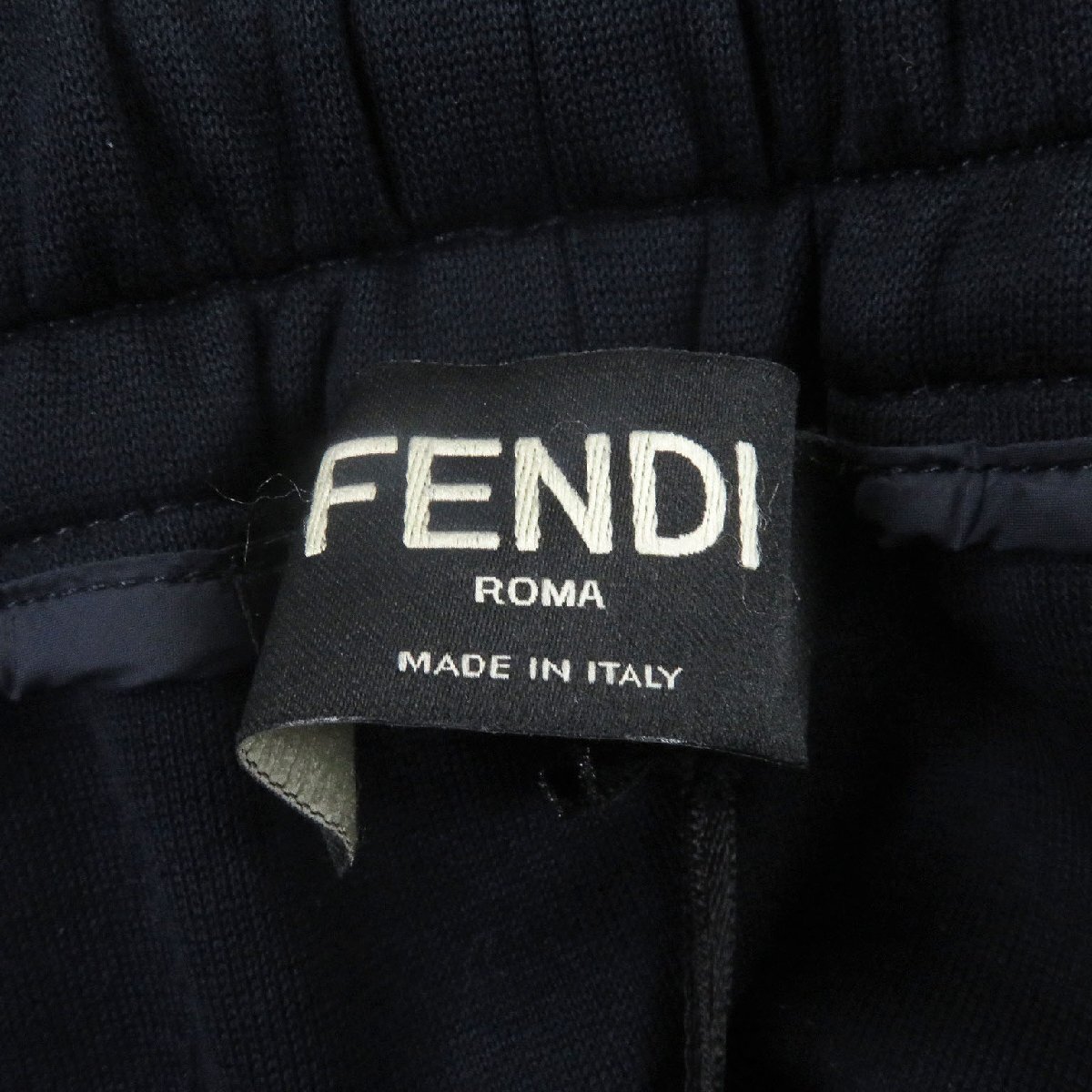  превосходный товар *FENDI Fendi 2021 год производства FB0599 боковой Logo линия брюки-джоггеры тренировочный брюки темно-синий 48 Италия производства стандартный товар мужской 