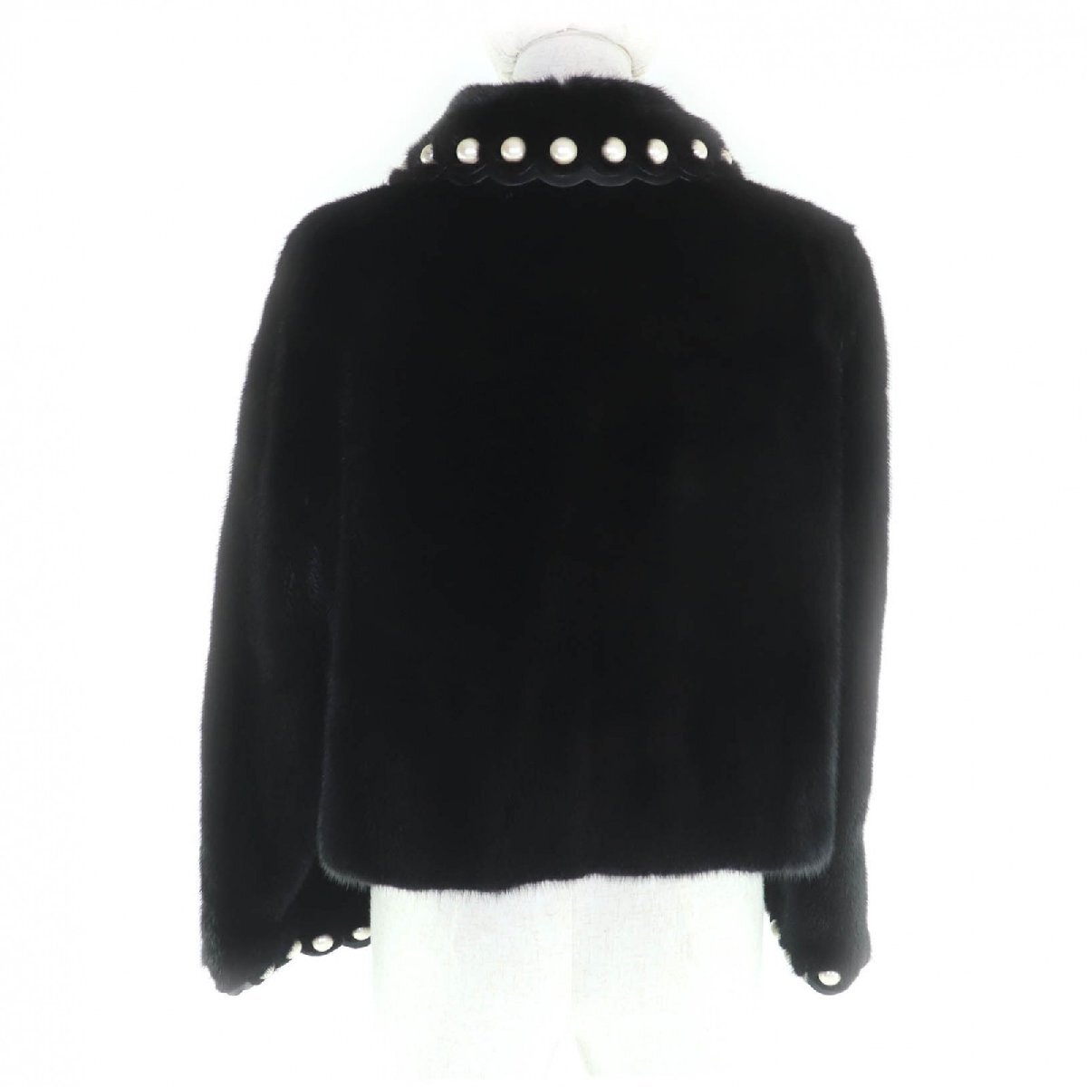  превосходный товар *FENDI Fendi 2017 год производства FNE10F норка поддельный жемчуг есть кожа используя жакет 42 сделано в Италии вешалка *ga- men to есть стандартный товар 