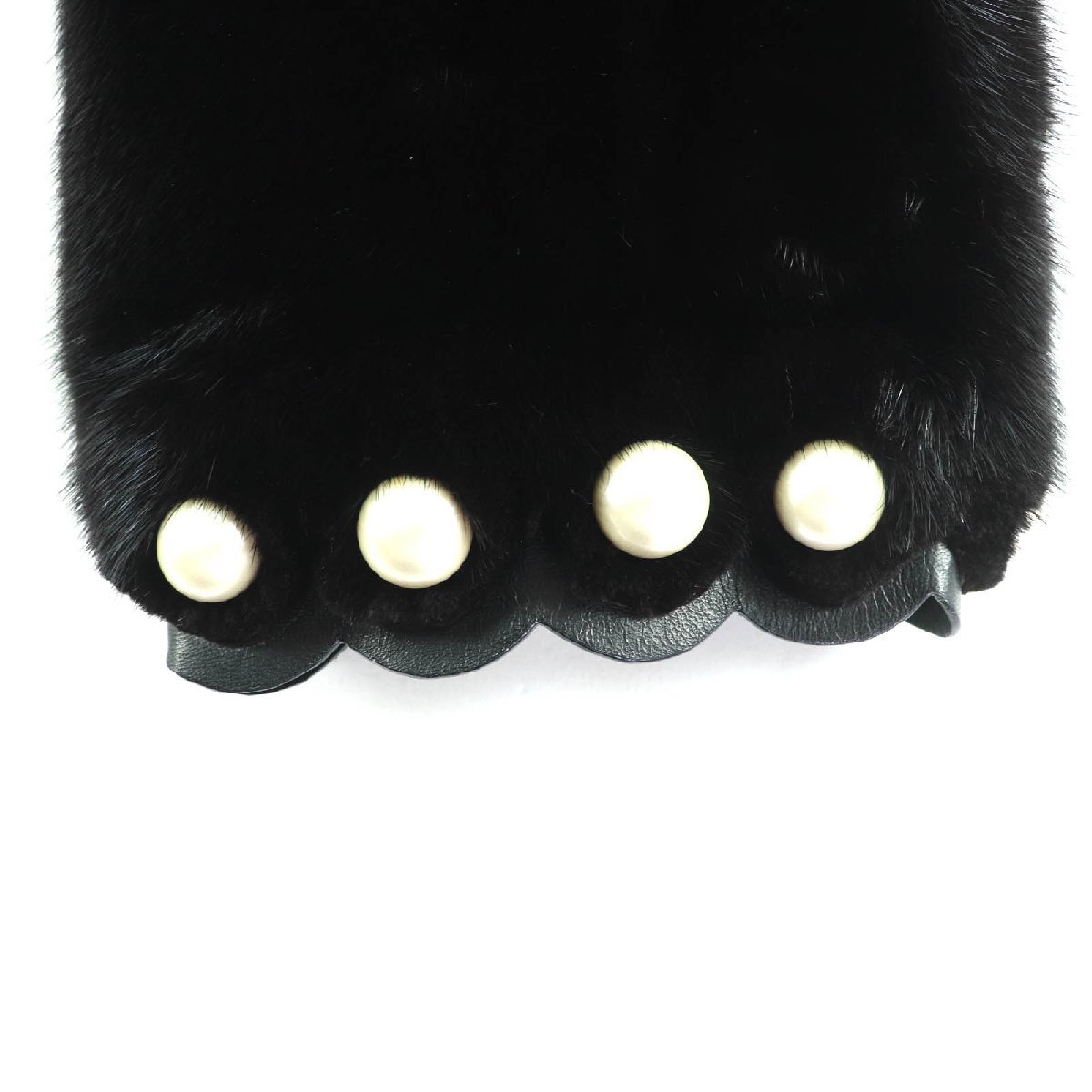  превосходный товар *FENDI Fendi 2017 год производства FNE10F норка поддельный жемчуг есть кожа используя жакет 42 сделано в Италии вешалка *ga- men to есть стандартный товар 