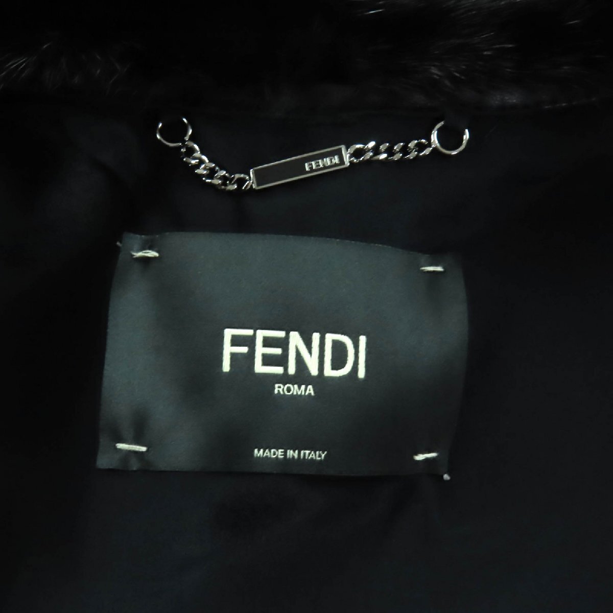  превосходный товар *FENDI Fendi 2017 год производства FNE10F норка поддельный жемчуг есть кожа используя жакет 42 сделано в Италии вешалка *ga- men to есть стандартный товар 
