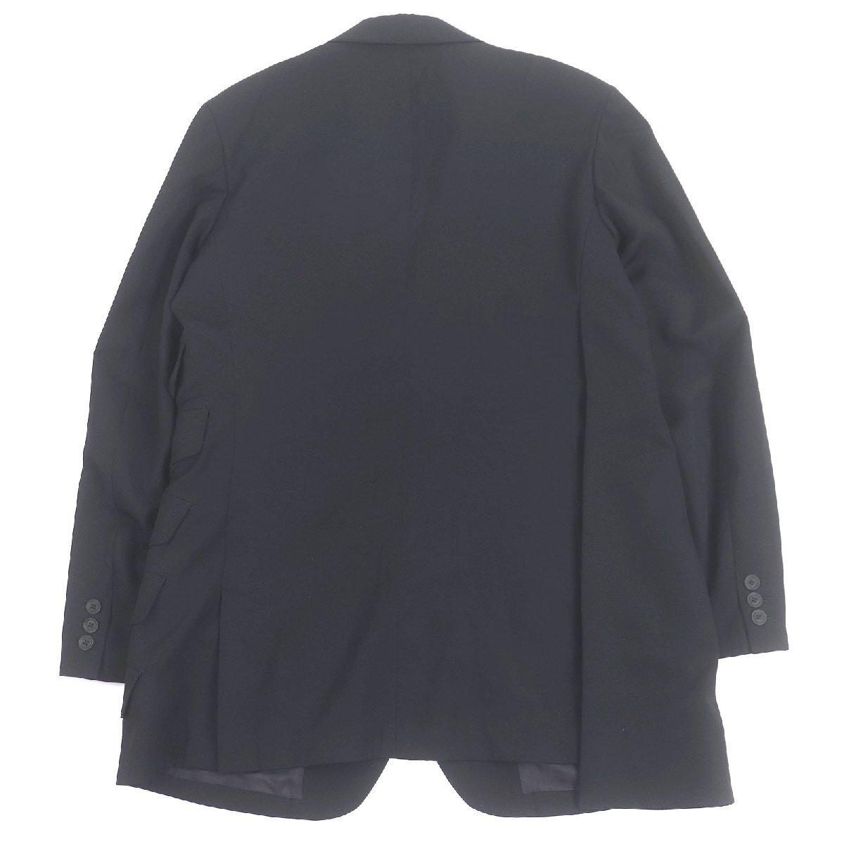 極美品□Yohji Yamamoto POUR HOMME ヨウジヤマモトプールオム HH-J33-100 ウールギャバジン 左前二重フラップジャケット 3 日本製 正規品_画像4
