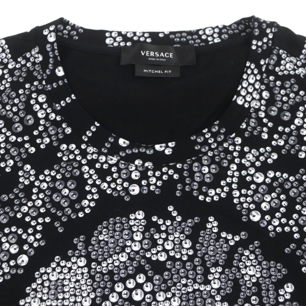 極美品▼VERSACE ヴェルサーチ 2022年製 108969 コットン MITCHEL FIT バロック クルーネック ショートスリーブ 半袖Ｔシャツ XS メンズ_画像2