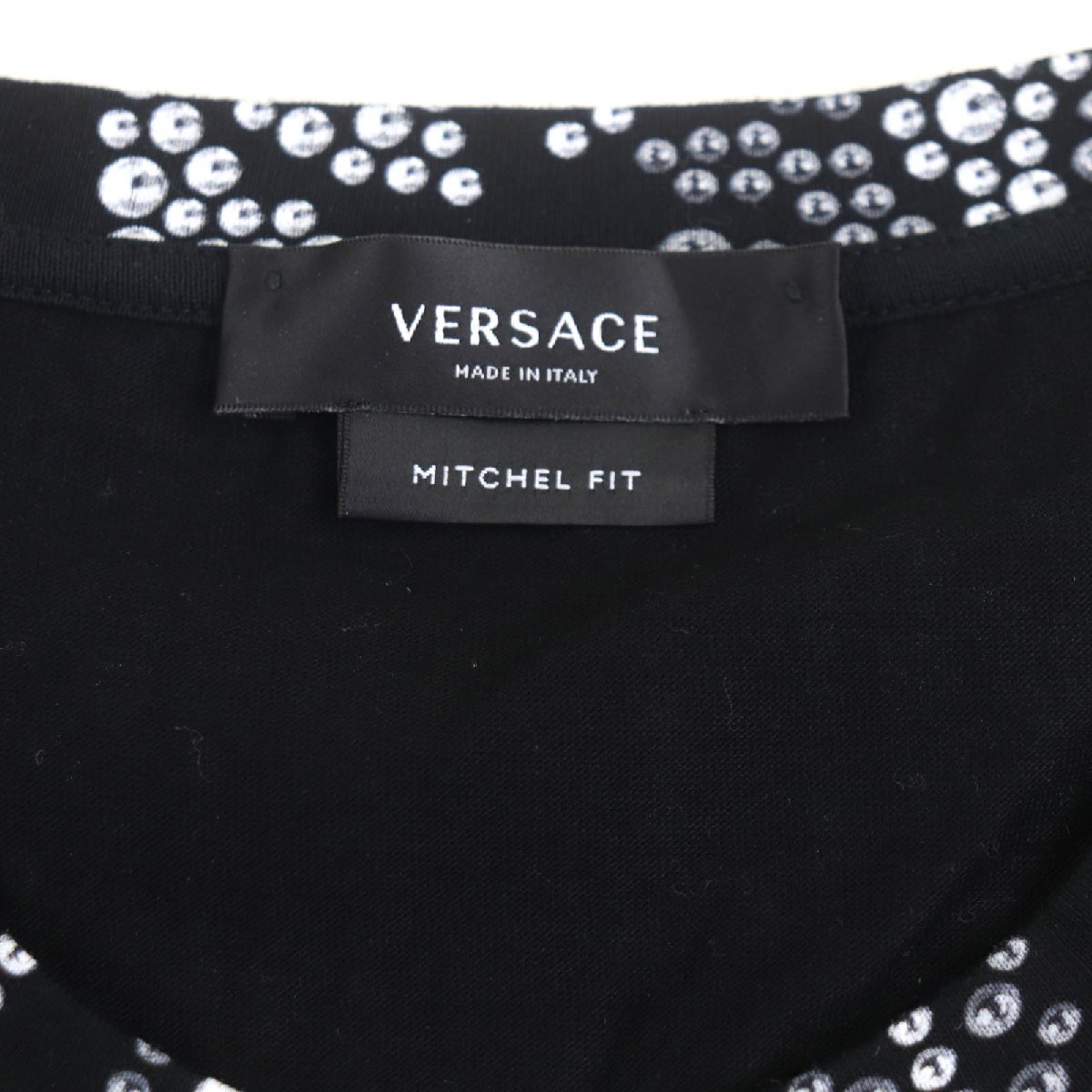 極美品▼VERSACE ヴェルサーチ 2022年製 108969 コットン MITCHEL FIT バロック クルーネック ショートスリーブ 半袖Ｔシャツ XS メンズ_画像4
