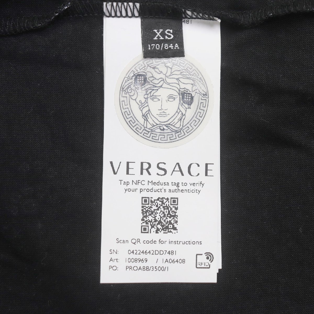 極美品▼VERSACE ヴェルサーチ 2022年製 108969 コットン MITCHEL FIT バロック クルーネック ショートスリーブ 半袖Ｔシャツ XS メンズ_画像5