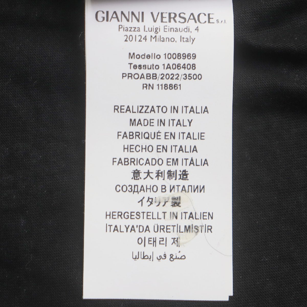 極美品▼VERSACE ヴェルサーチ 2022年製 108969 コットン MITCHEL FIT バロック クルーネック ショートスリーブ 半袖Ｔシャツ XS メンズ_画像6
