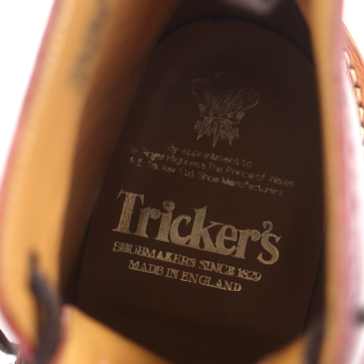 美品▼Tricker's トリッカーズ M2508 MALTON モルトン レザー ウィングチップ レースアップ カントリーブーツ レッド 7 箱付き メンズ_画像7