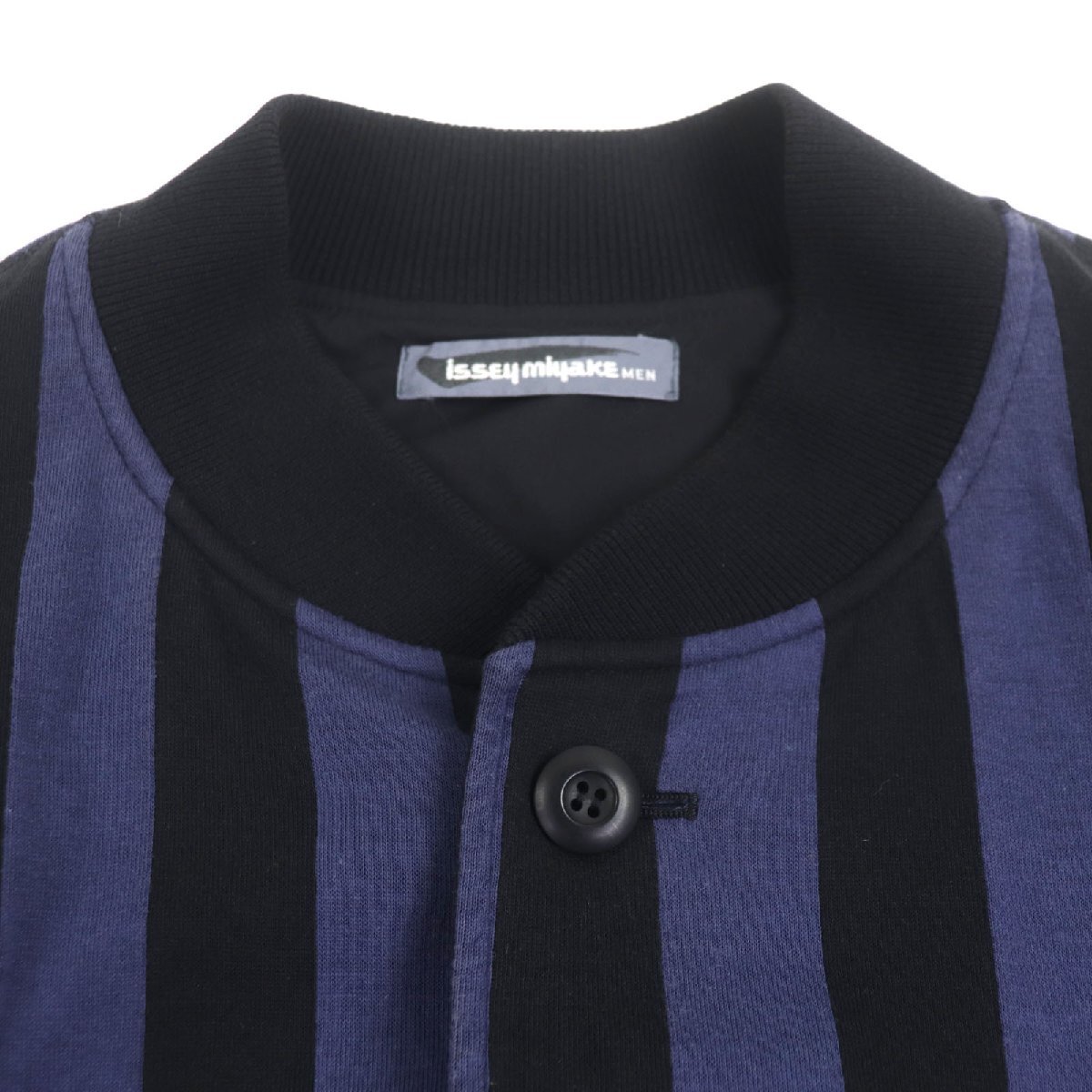 美品▼ISSEY MIYAKE MEN イッセイミヤケ メン ヴィンテージ 筆タグ ボーダー柄 切り替えデザイン ジャケット ブルゾン M 正規品 メンズ_画像2