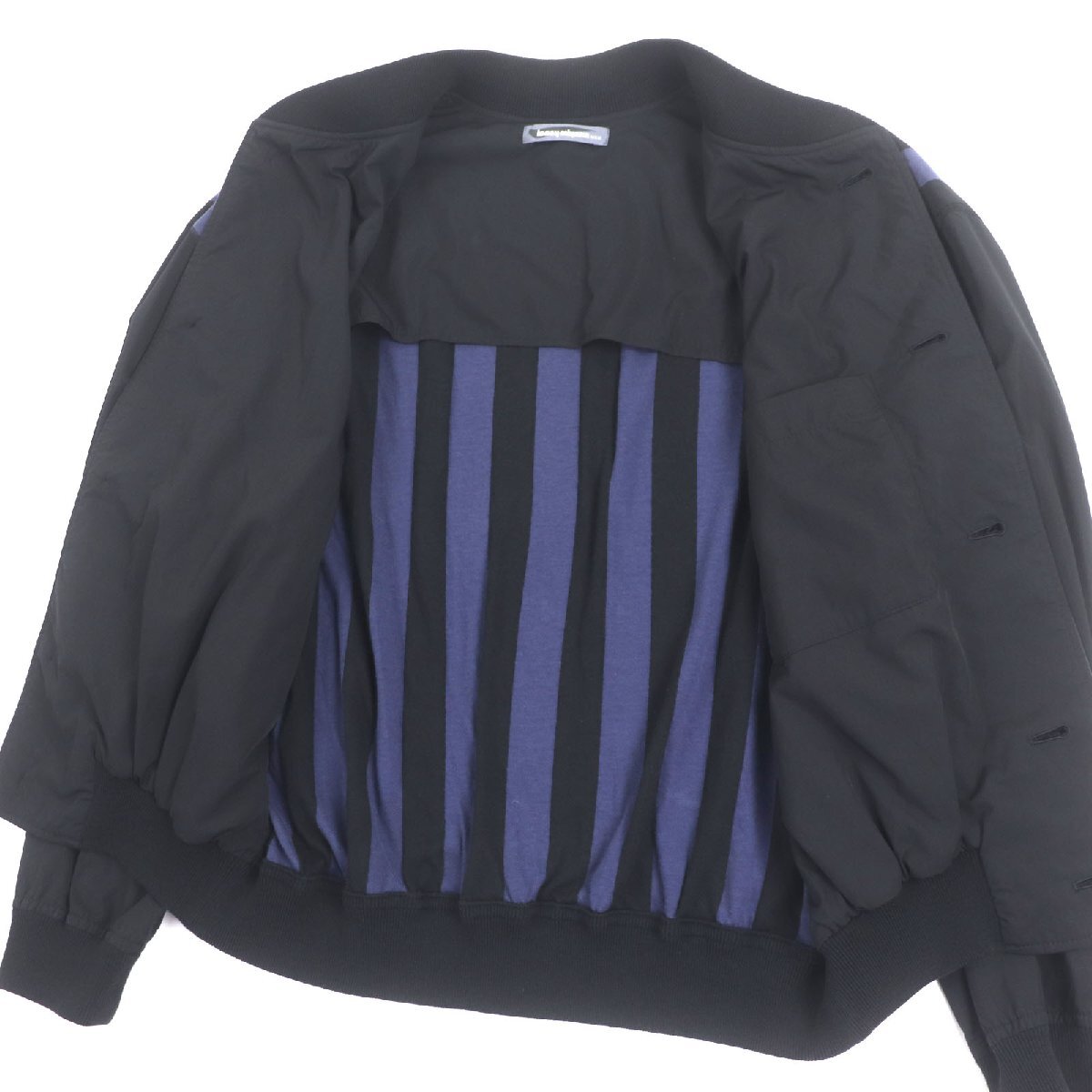 美品▼ISSEY MIYAKE MEN イッセイミヤケ メン ヴィンテージ 筆タグ ボーダー柄 切り替えデザイン ジャケット ブルゾン M 正規品 メンズ_画像4