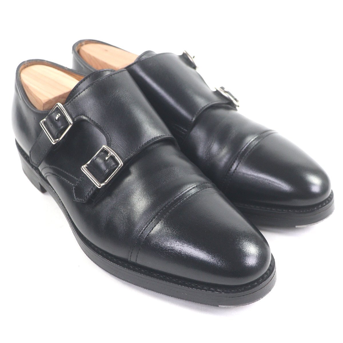 【ドンドン見直し】良品□John Lobb ジョンロブ WILLIAM レザー 9795ラスト ダブルモンクストラップ ドレスシューズ 黒 5.5 英国製_画像3