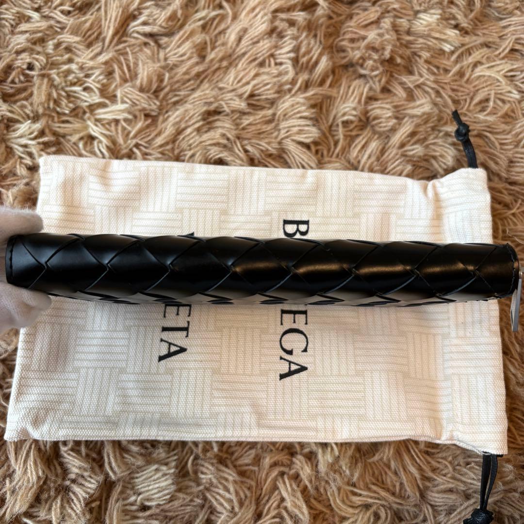 【未使用】ボッテガベネタ イントレチャート 長財布 ラウンドジップ ブラック_画像4