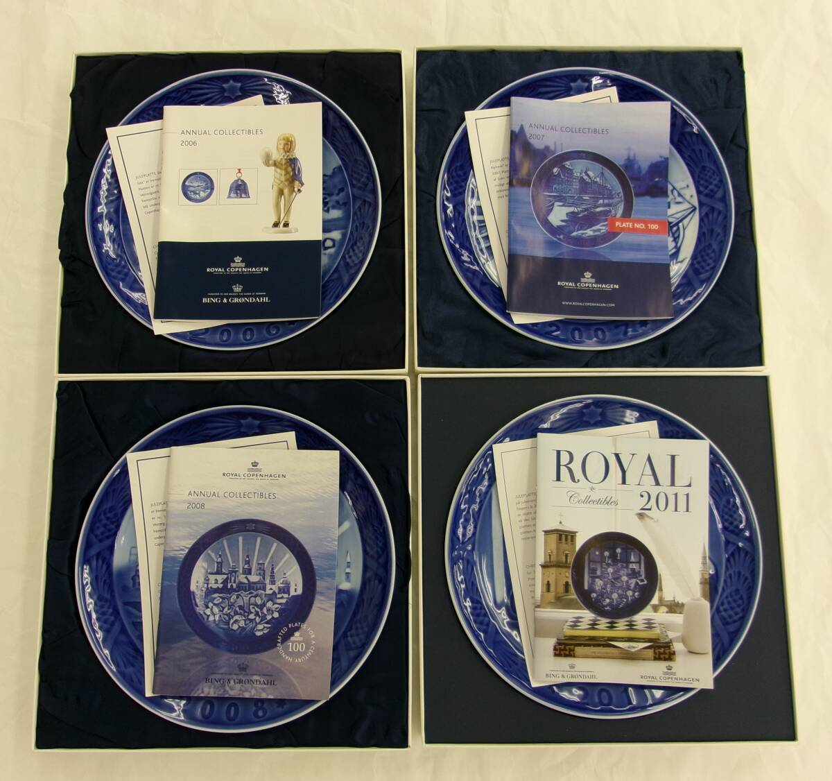 ロイヤルコペンハーゲン ROYAL COPENHAGEN イヤープレート 2006年，2007年，2008年，2011年 箱付き_画像3