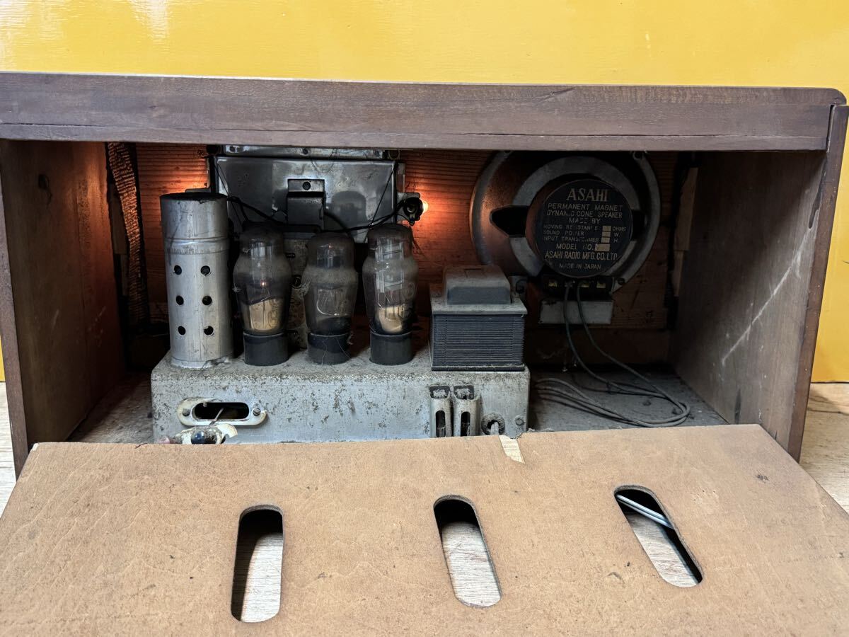 真空管ラジオ/木製キャビネット・スピーカー　アンティック 昭和レトロ　現状品　ジャンク品_画像6