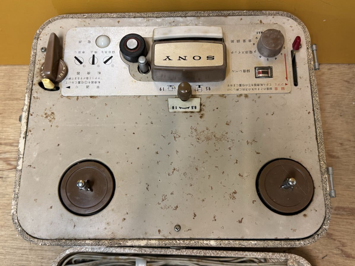 希少 1960年代? 初期 当時物 SONY Tapecorder 101 ソニー トランジスタ テープレコーダーオープンリールデッキ ジャンク品_画像2