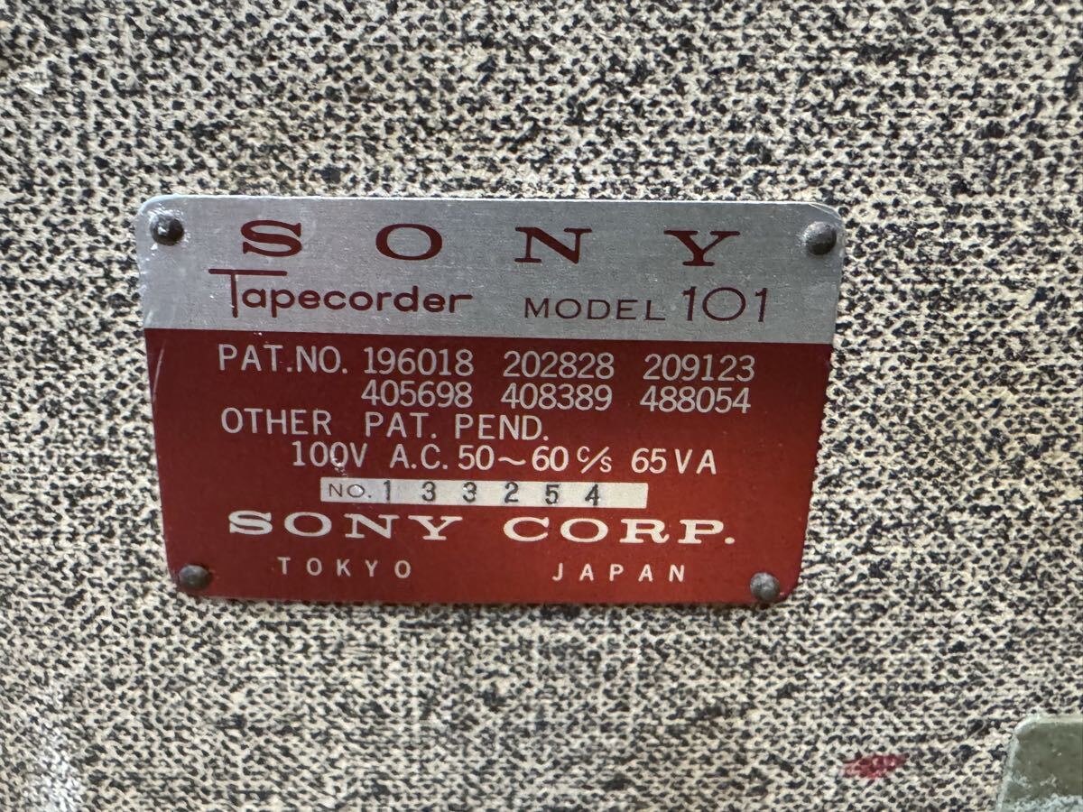 希少 1960年代? 初期 当時物 SONY Tapecorder 101 ソニー トランジスタ テープレコーダーオープンリールデッキ ジャンク品_画像8