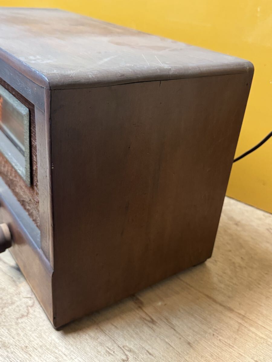 真空管ラジオ/木製キャビネット・スピーカー　アンティック 昭和レトロ　現状品　ジャンク品_画像5