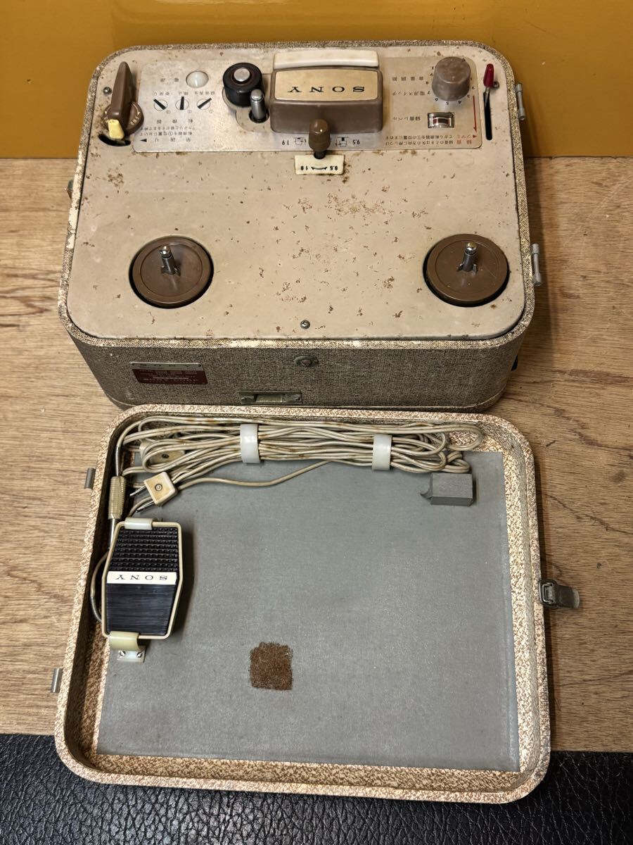 希少 1960年代? 初期 当時物 SONY Tapecorder 101 ソニー トランジスタ テープレコーダーオープンリールデッキ ジャンク品_画像1