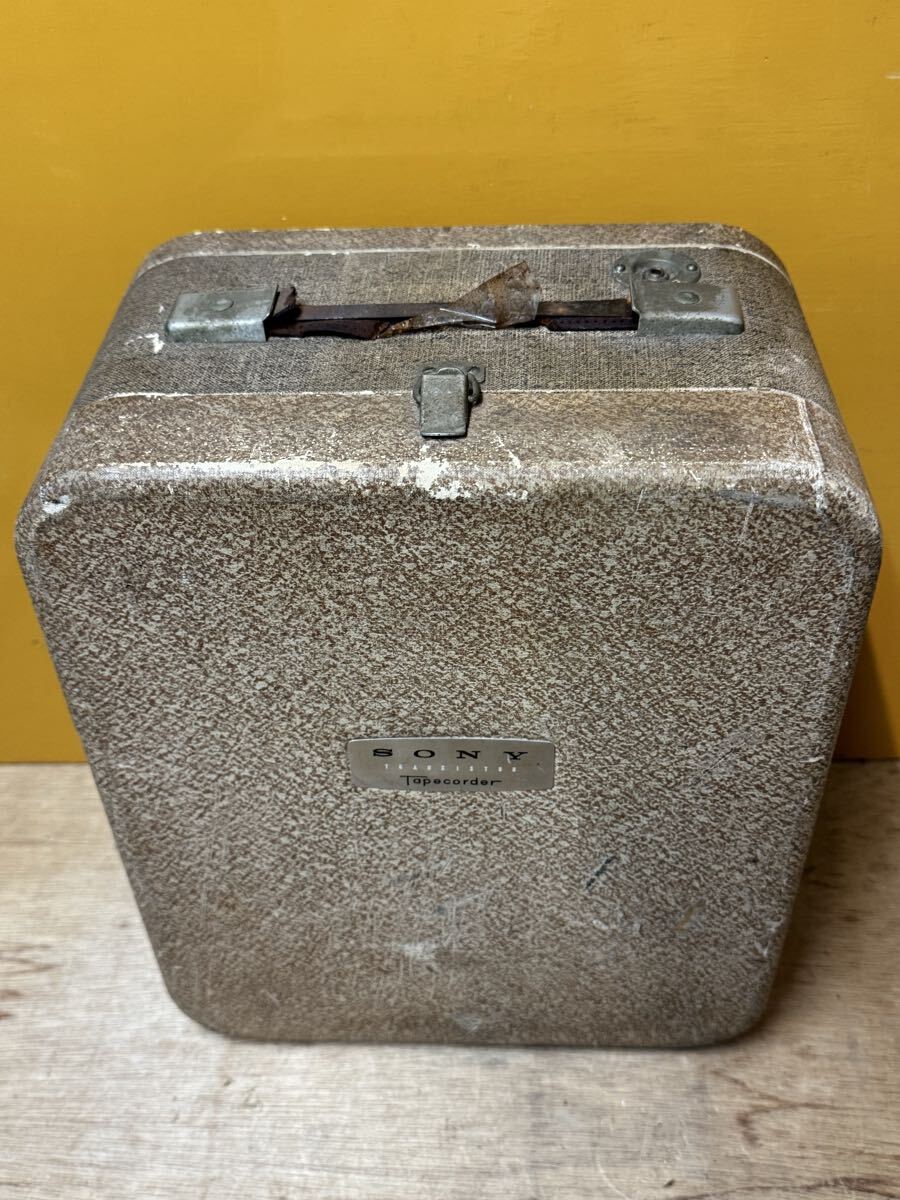 希少 1960年代? 初期 当時物 SONY Tapecorder 101 ソニー トランジスタ テープレコーダーオープンリールデッキ ジャンク品_画像3