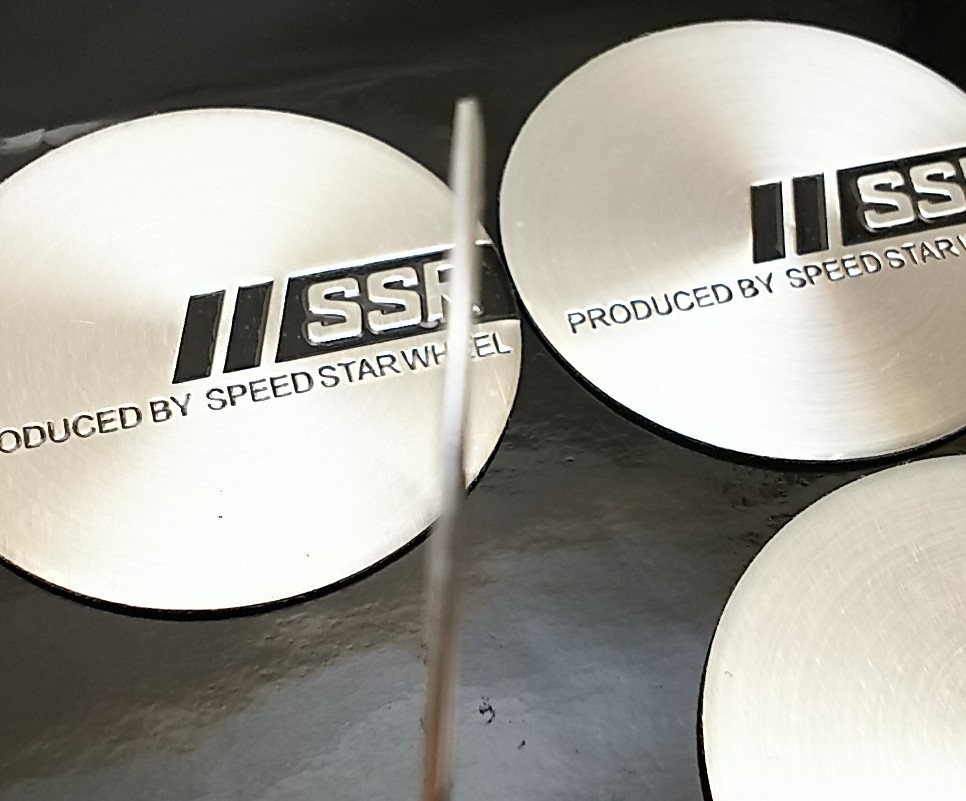 SSR 銀 49mm フラットステッカー センターキャップ 4個 ステルヴィオ アルファ 4C ザガート 8C アルファブレラ 595 124 500 695 プント_画像3