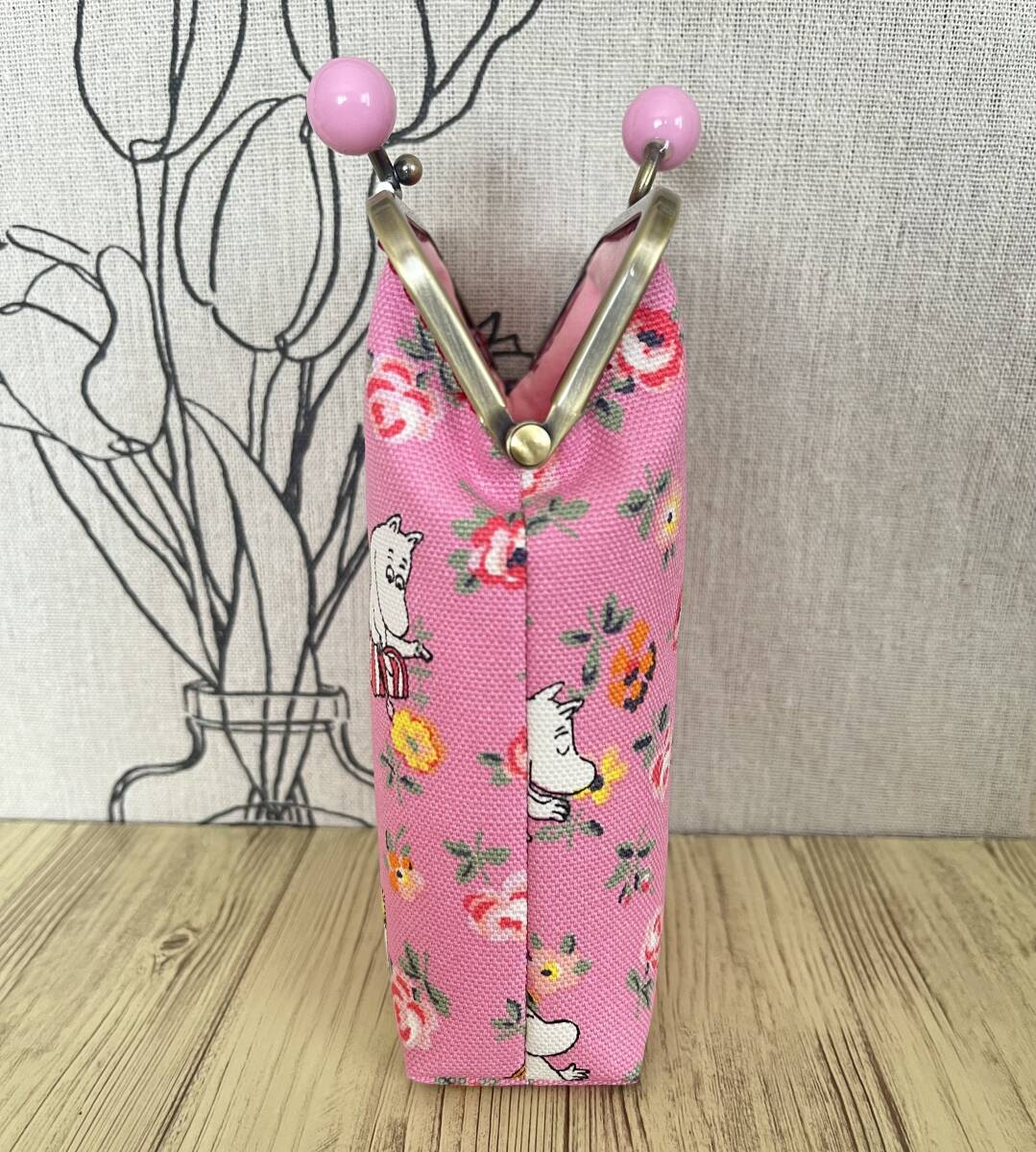 縦型がま口 / ポーチ / 小物入れ / タバコケース / ハンドメイド ☆キャスキッドソン・18_画像4