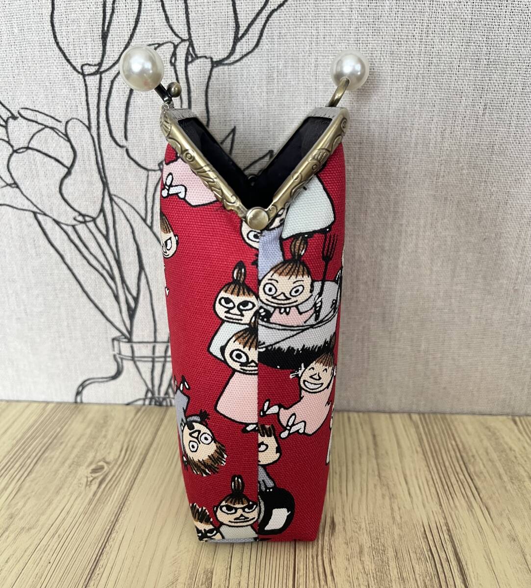 縦型がま口 / ポーチ/ 小物入れ / タバコケース / ハンドメイド ☆ ミイときょうだい・8_画像4