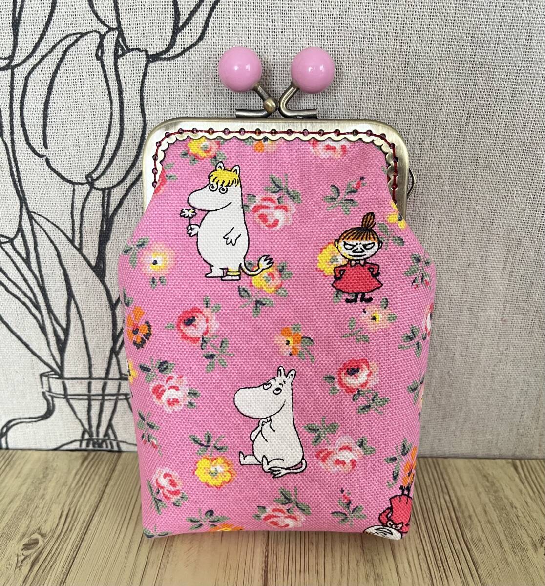 縦型がま口 / ポーチ / 小物入れ / タバコケース / ハンドメイド ☆キャスキッドソン・18_画像1