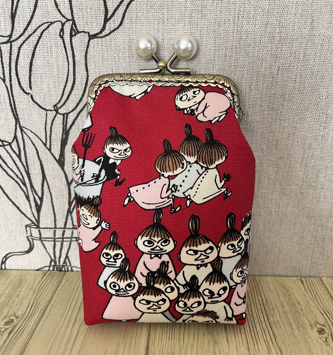 縦型がま口 / ポーチ/ 小物入れ / タバコケース / ハンドメイド ☆ ミイときょうだい・8_画像1