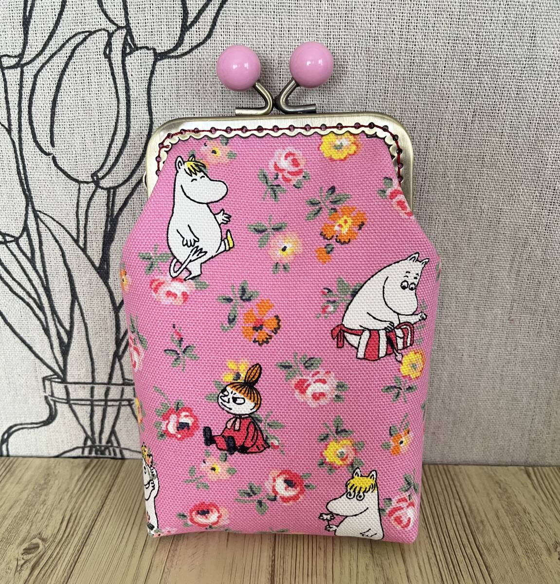 縦型がま口 / ポーチ / 小物入れ / タバコケース / ハンドメイド ☆キャスキッドソン・18_画像2