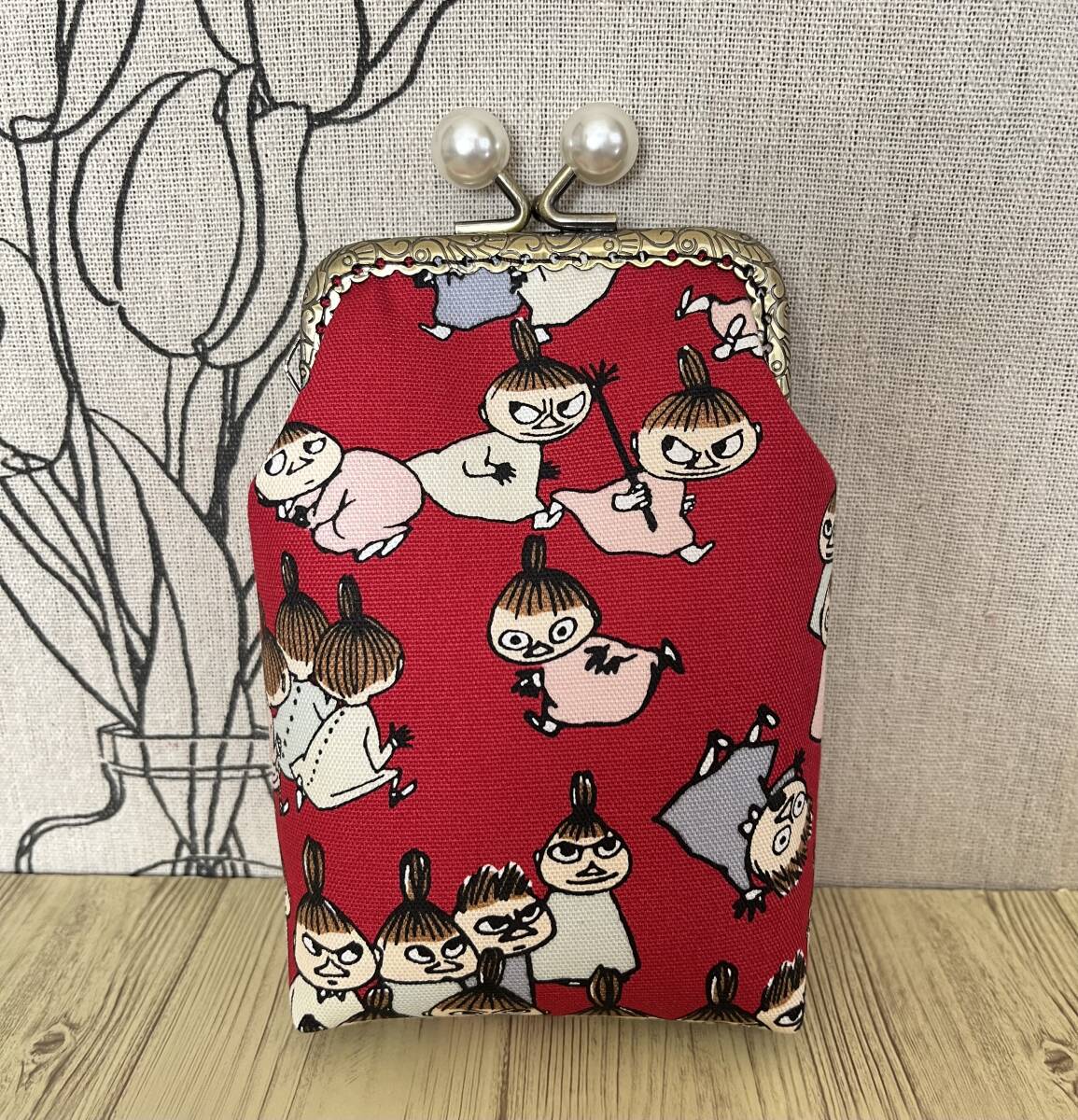 縦型がま口 / ポーチ/ 小物入れ / タバコケース / ハンドメイド ☆ ミイときょうだい・8_画像2