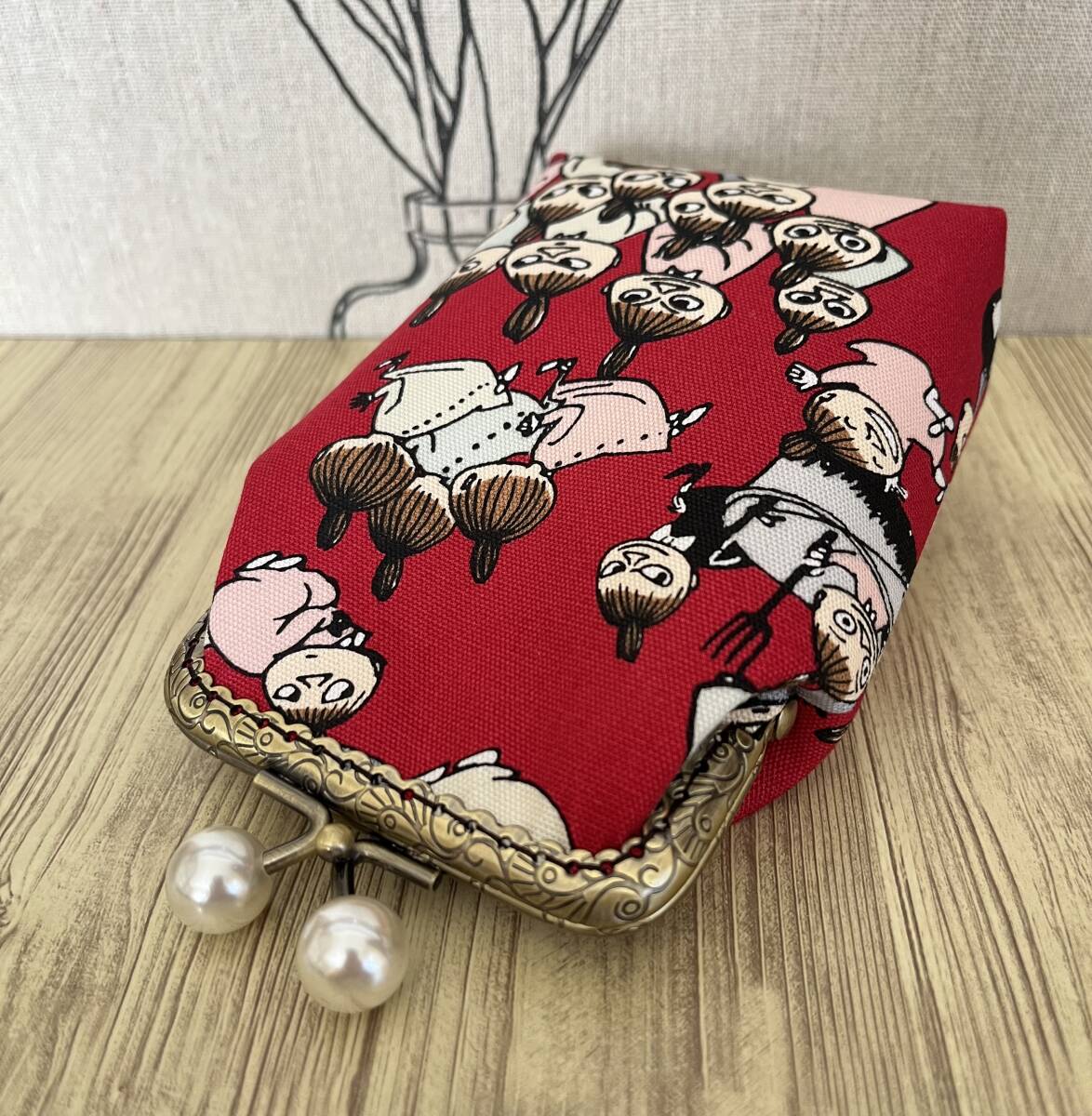 縦型がま口 / ポーチ/ 小物入れ / タバコケース / ハンドメイド ☆ ミイときょうだい・8_画像3