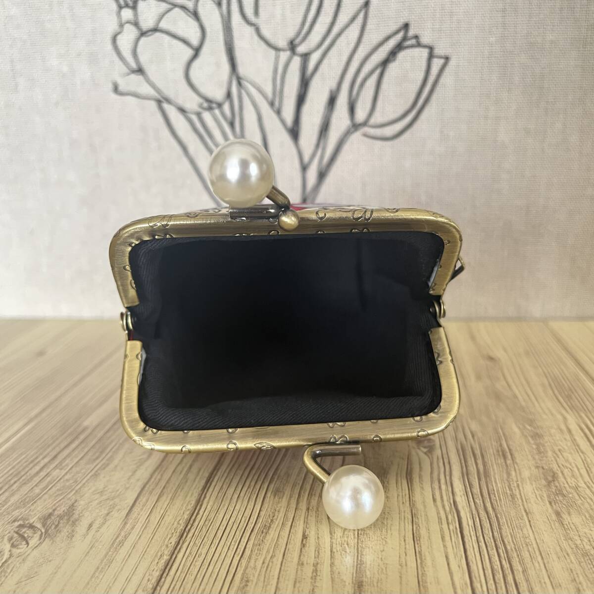 縦型がま口 / ポーチ/ 小物入れ / タバコケース / ハンドメイド ☆ ミイときょうだい・8_画像6