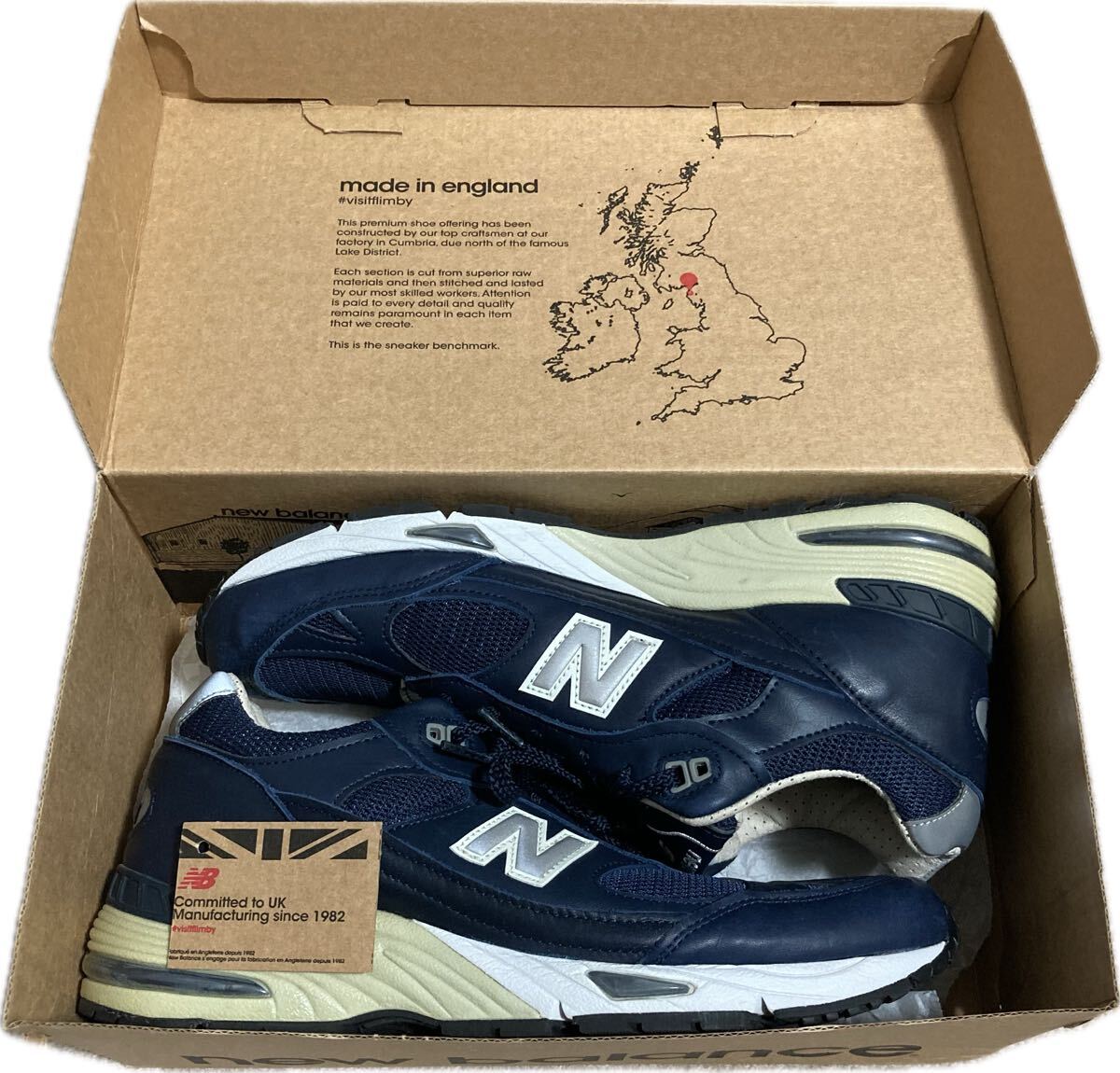 美品　New Balance ニューバランス M991NNN MADE IN ENGLAND US9 レザー　ネイビー　990 992 993 1500_画像1