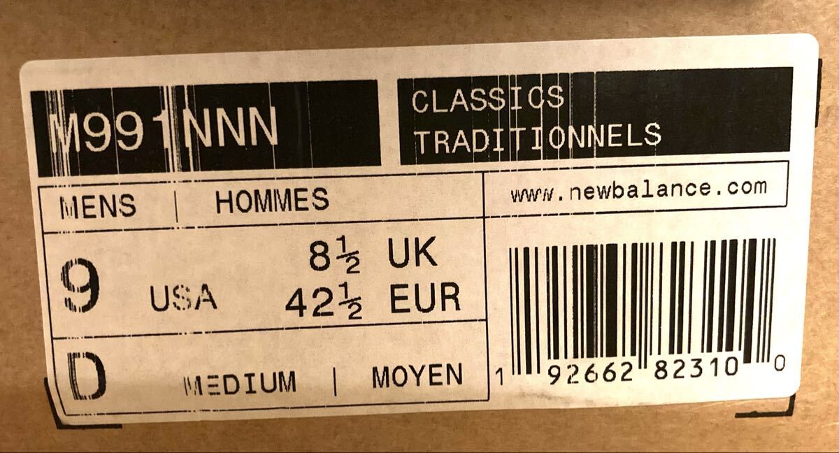 美品　New Balance ニューバランス M991NNN MADE IN ENGLAND US9 レザー　ネイビー　990 992 993 1500_画像6