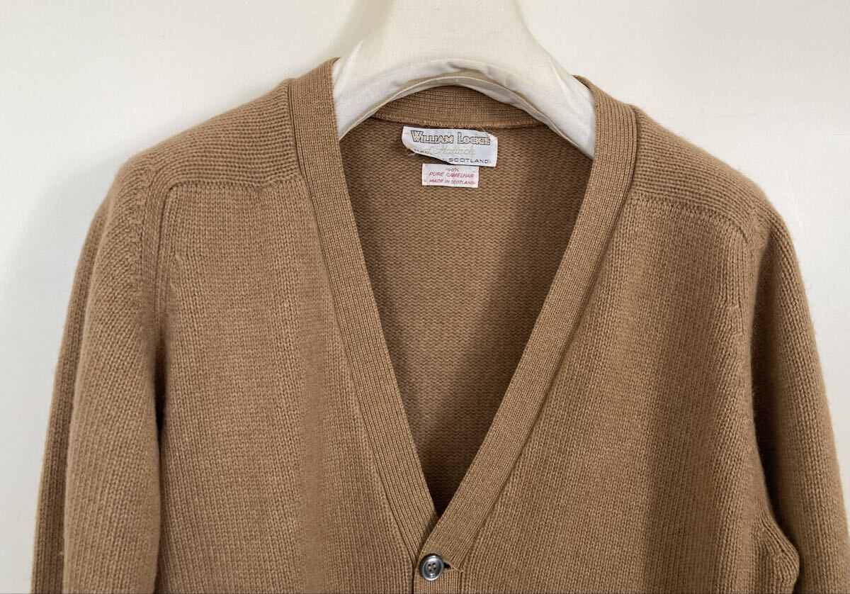 ウィリアムロッキー カーディガン キャメル100% スコットランド製 ニット ヴィンテージ　William Lockie_画像3
