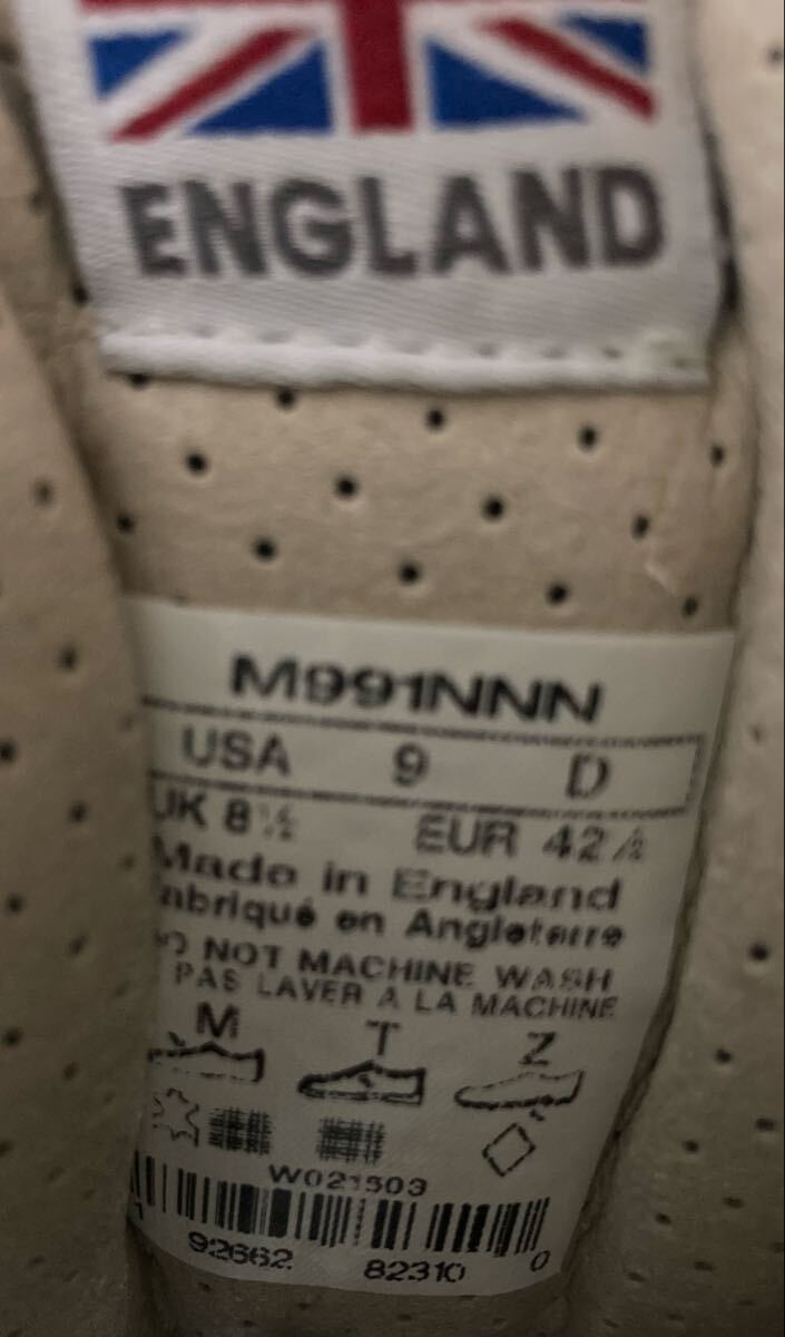 美品　New Balance ニューバランス M991NNN MADE IN ENGLAND US9 レザー　ネイビー　990 992 993 1500_画像5