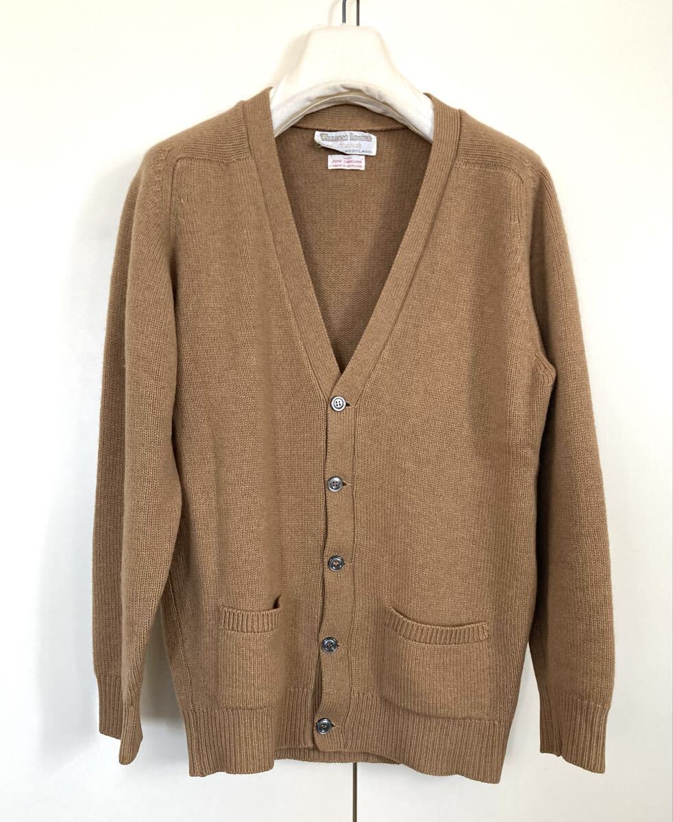 ウィリアムロッキー カーディガン キャメル100% スコットランド製 ニット ヴィンテージ　William Lockie_画像1