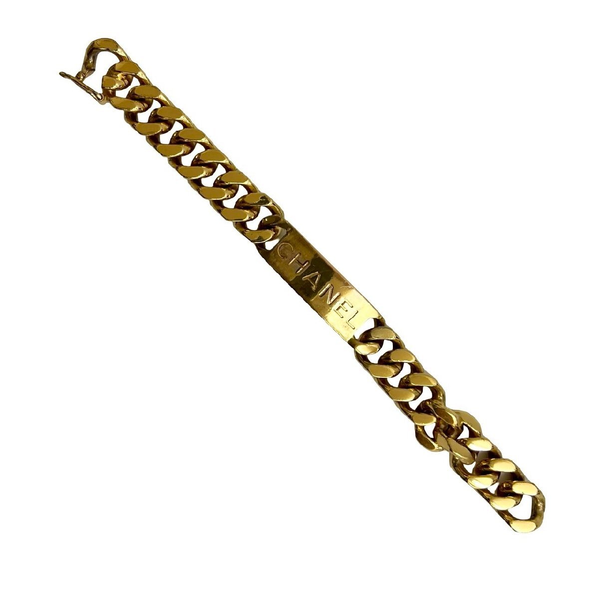 極 美品 コメあり 96P CHANEL シャネル ヴィンテージ ロゴ プレート GP チェーン ブレスレット バングル アクセサリー ゴールド 26129_画像5