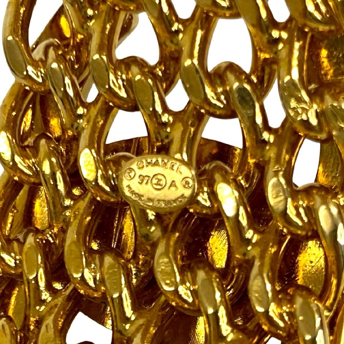 極 美品 箱付 コメあり 97A CHANEL シャネル ココマーク ターンロック モチーフ GP バングル ブレスレット アクセサリー ゴールド 32404_画像3