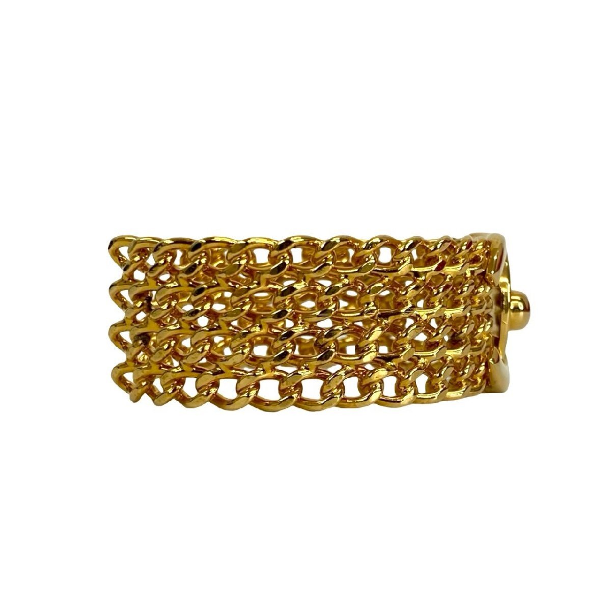 極 美品 箱付 コメあり 97A CHANEL シャネル ココマーク ターンロック モチーフ GP バングル ブレスレット アクセサリー ゴールド 32404_画像6