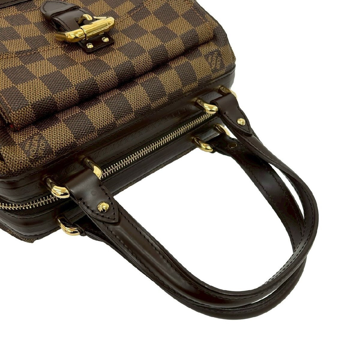 極 美品 LOUIS VUITTON ルイヴィトン ナイツ ブリッジ ダミエ レザー 本革 ハンドバッグ トートバッグ ボストンバッグ ブラウン 19433_画像5