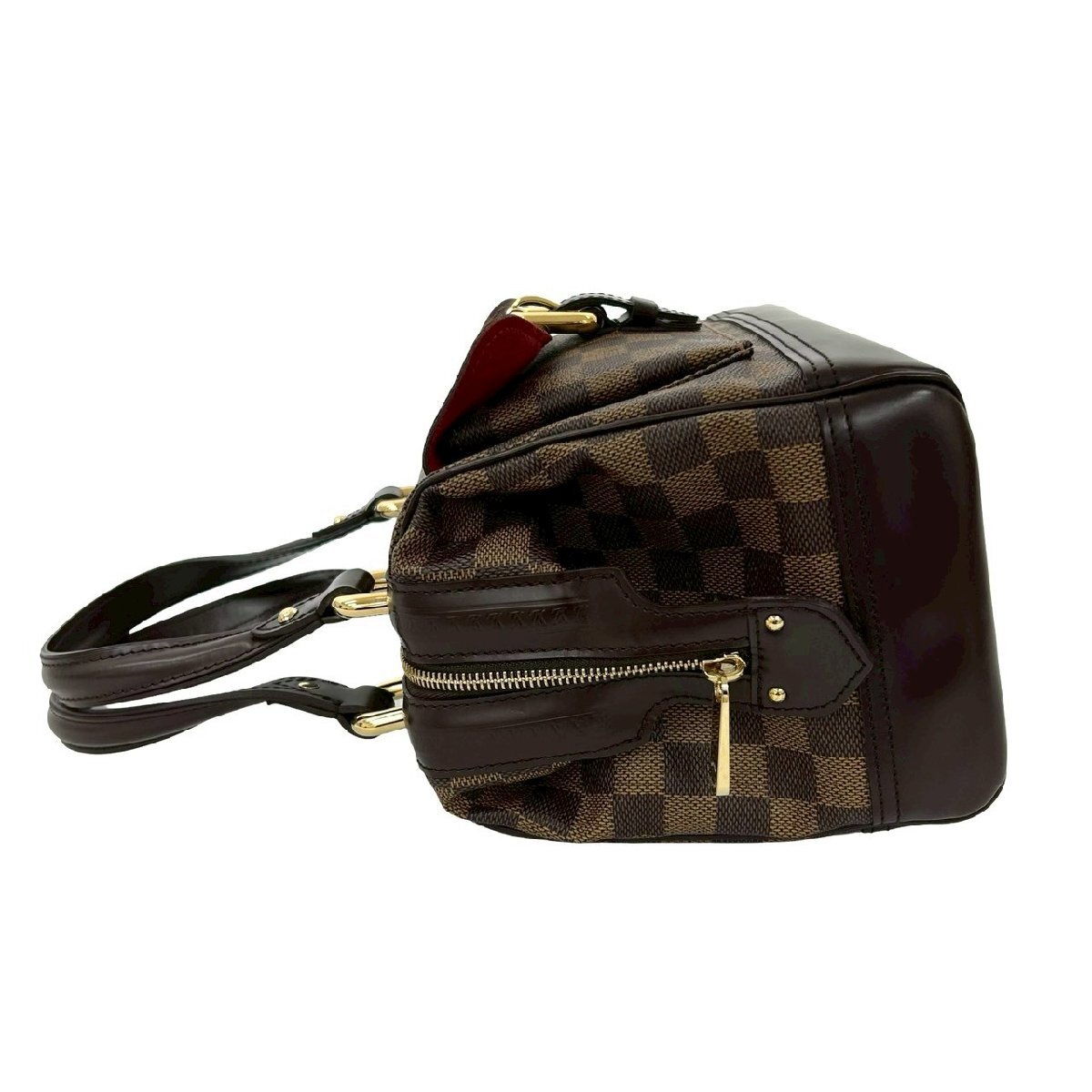 極 美品 LOUIS VUITTON ルイヴィトン ナイツ ブリッジ ダミエ レザー 本革 ハンドバッグ トートバッグ ボストンバッグ ブラウン 19433_画像6