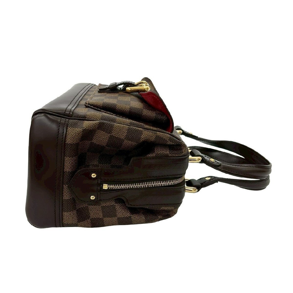 極 美品 LOUIS VUITTON ルイヴィトン ナイツ ブリッジ ダミエ レザー 本革 ハンドバッグ トートバッグ ボストンバッグ ブラウン 19433_画像7