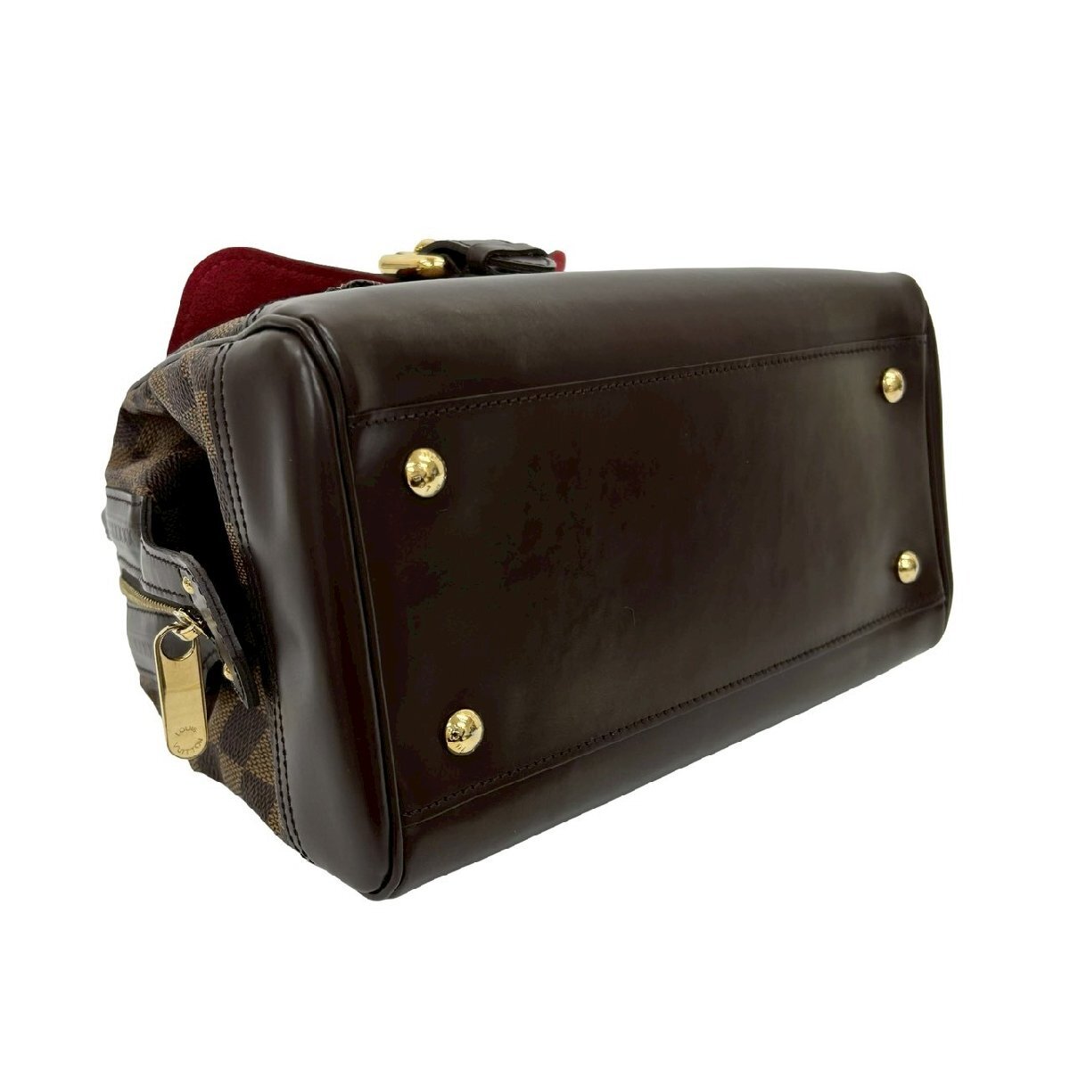 極 美品 LOUIS VUITTON ルイヴィトン ナイツ ブリッジ ダミエ レザー 本革 ハンドバッグ トートバッグ ボストンバッグ ブラウン 19433_画像8
