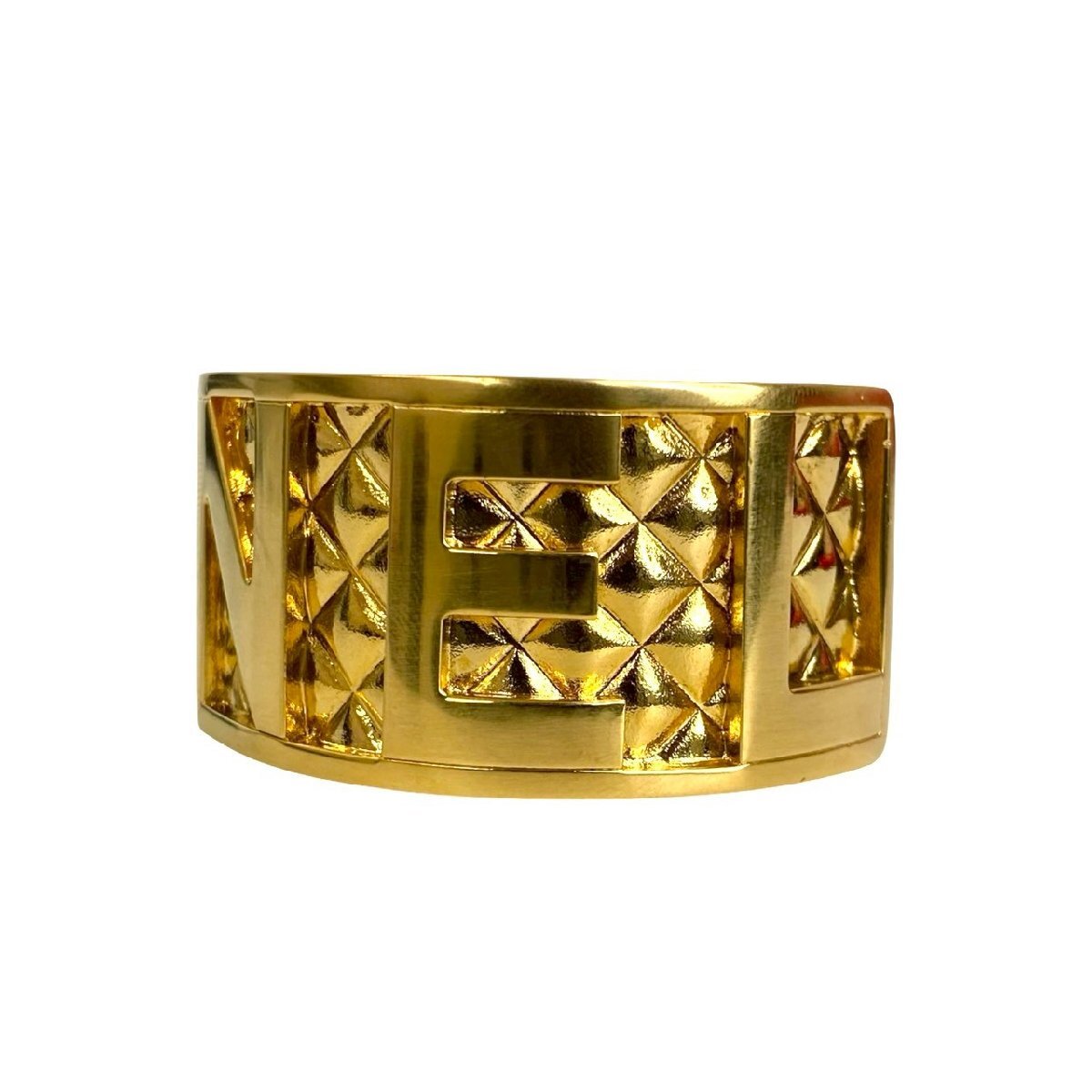 極 美品 コメあり 97A CHANEL シャネル ヴィンテージ マトラッセ ロゴ モチーフ GP バングル ブレスレット アクセサリー ゴールド 69632_画像6