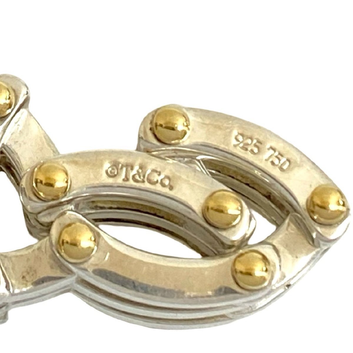 極 美品 TIFFANY&Co. ティファニー ゲートリング シルバー925 K18ゴールド 指輪 12号 メンズ アクセサリー シルバー ゴールド 66492_画像3